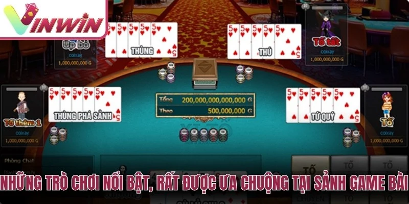 Các trò chơi nổi bật trong danh mục game bài Vinwin và lưu ý quản lý vốn